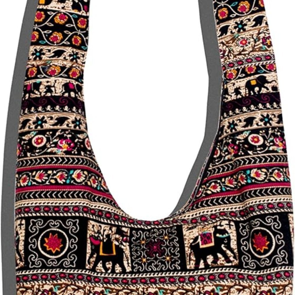 Hippie Cotton Crossbody Bag Unisex Large Sling Soft Durable Stylish